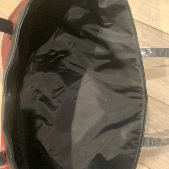 RL - Victoria's Secret Red Black Plaid Holiday Weekender Tote - Picture 11 of 12
